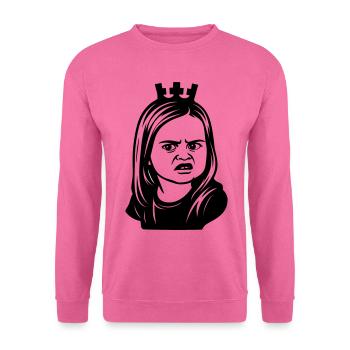 Skeptical meme girl with crown - Unisex Sweatshirt - pink - Front
