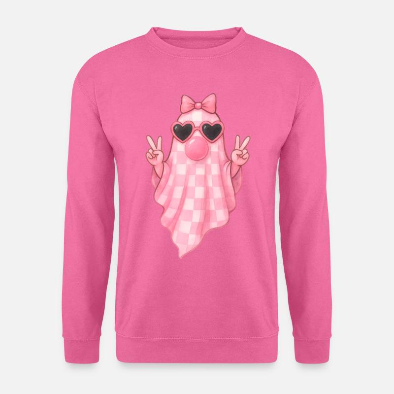 Süßer Pink Geist Halloween Design - Unisex Pullover - Pink