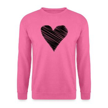 herz scribble Zeichnung minimal love liebe Linien  - Unisex Pullover - Pink - Vorne