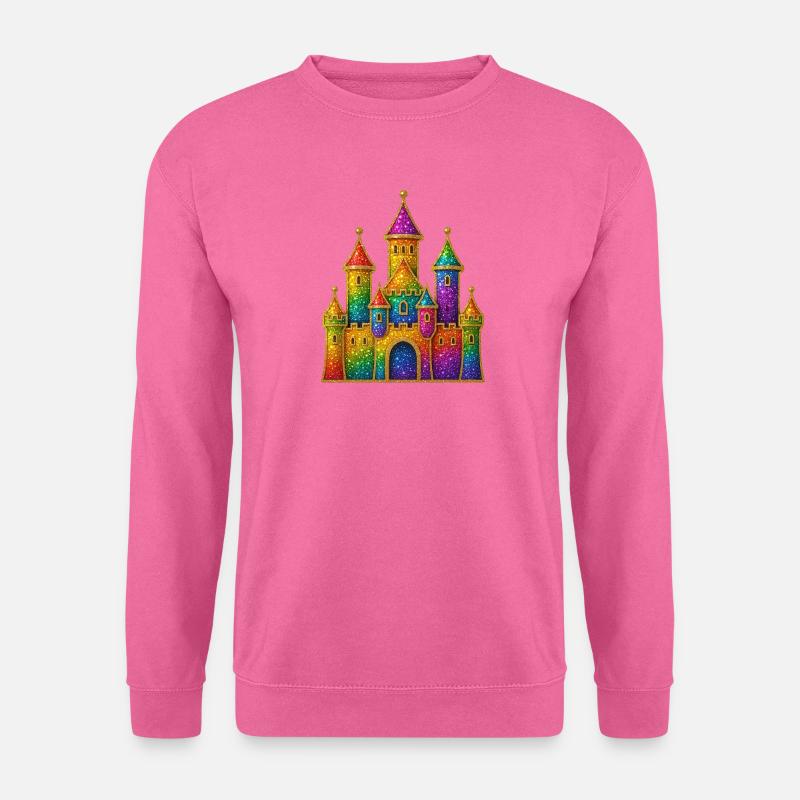 Rainbow Glitter Castle Design - Unisex Sweatshirt - pink