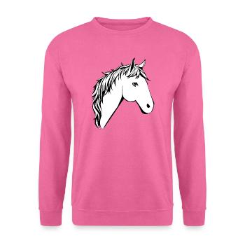 Cheval Tête de Cheval T-shirt Cadeau Cavalier - Sweat-shirt Unisexe - rose - Devant