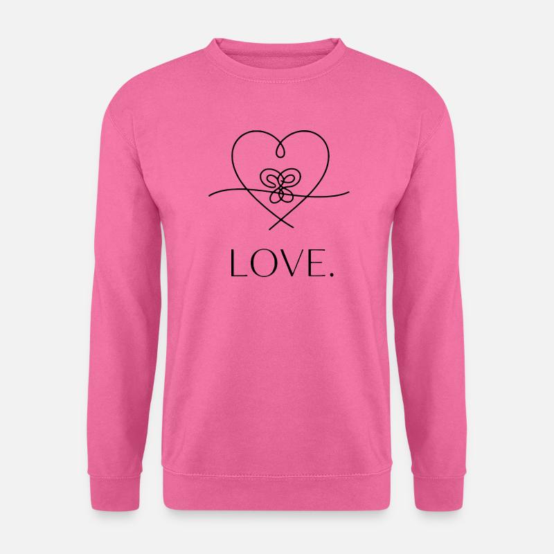 Love Line Art Herz - Stilvolles Valentinsgeschenk - Unisex Pullover - Pink