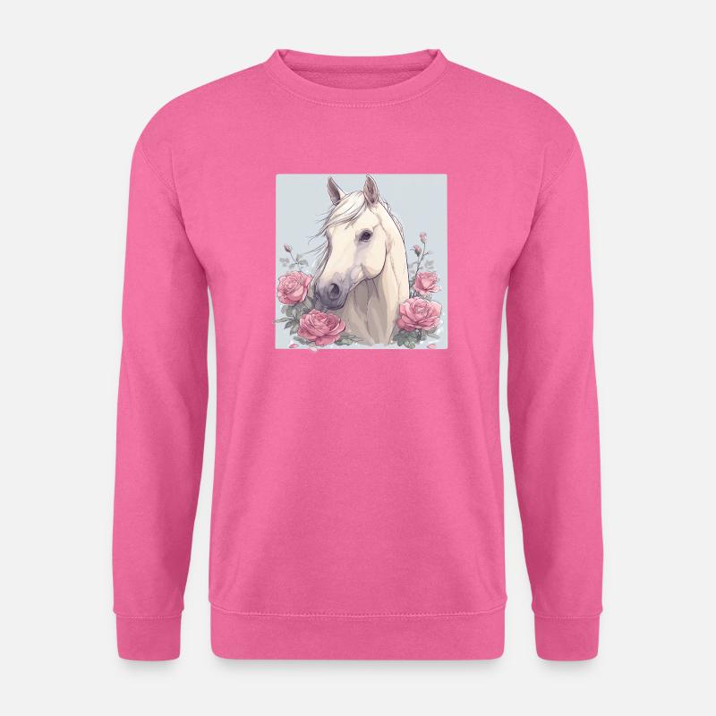 Pferd mit Blumen - Unisex Pullover - Pink