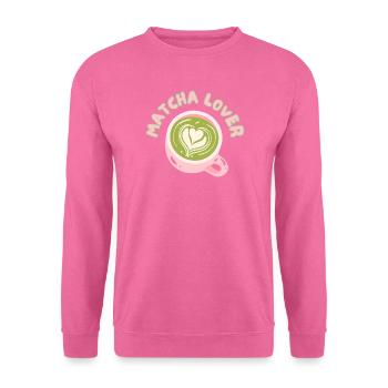 Matcha Liebhaber Tasse Herz Latte - Unisex Pullover - Pink - Vorne