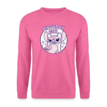 Lilo & Stitch Birthday Girl Mit Angel - Unisex Pullover - Pink - Vorne