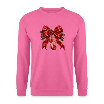 Weihnachtsrote Schleife mit Goldakzenten - Unisex Pullover - Pink - Vorne