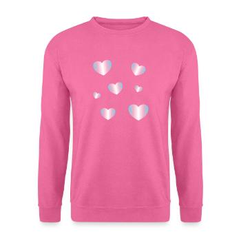Trans Flag Hearts - Unisex Pullover - Pink - Vorne