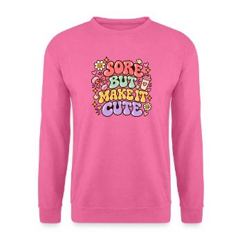 Muskelkater aber süß Fitness Retro Gym Spruch - Unisex Pullover - Pink - Vorne