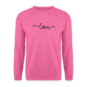 Love Schriftzug mit Pfote – Edles Hunde Design - Unisex Pullover - Pink - Vorne