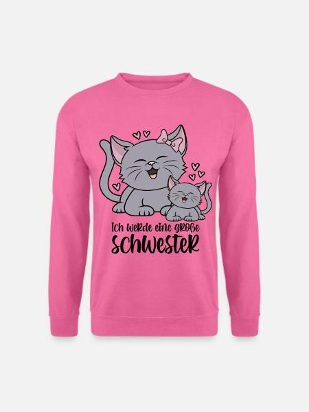 Ich werde eine große Schwester Katze Katzen Kinder - Unisex Pullover - Pink
