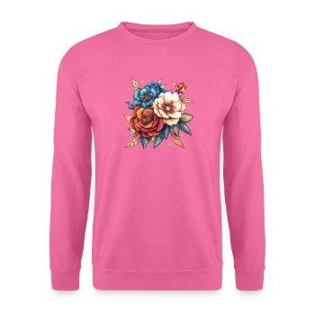 Blumenbouquet in Neonfarben - Unisex Pullover - Pink - Vorne