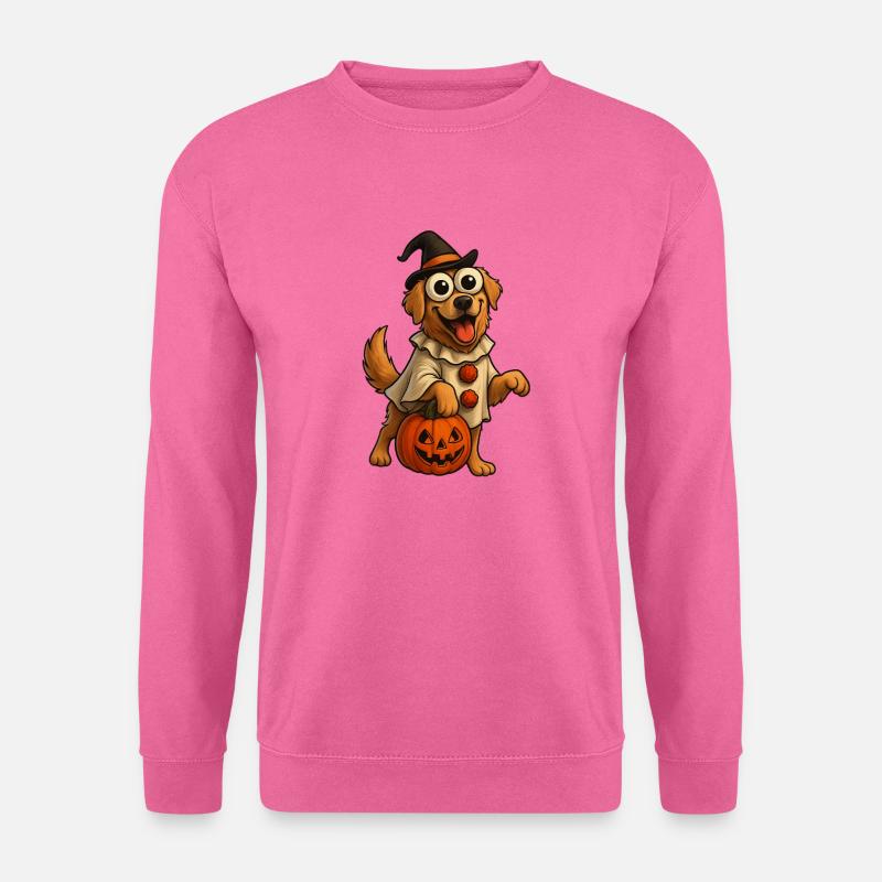 Halloween Hund mit Hexenhut - Unisex Pullover - Pink