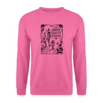 Liberté Égalité FCKAfD Art Nouveau Stil Protest - Unisex Pullover - Pink - Vorne