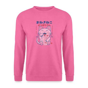 Maneki Neko Witzike Sake Katze - Unisex Pullover - Pink - Vorne