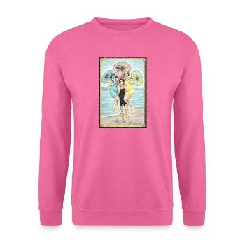 Été doré – Amis de plage vintage - Sweat-shirt Unisexe - rose - Devant