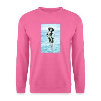 Nageur rétro – Élégance vintage de plage - Sweat-shirt Unisexe - rose - Devant
