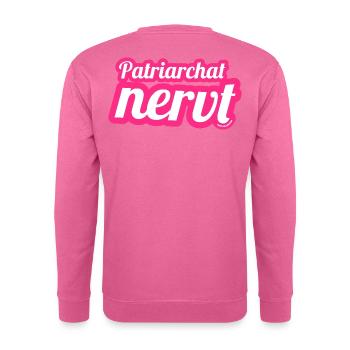 Patriarchat nervt — Feministische Botschaft - Unisex Pullover - Pink - Hinten