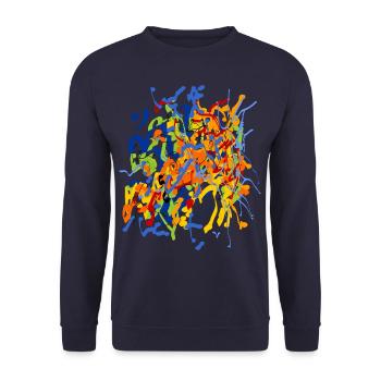 mukti - Unisex Pullover - Navy - Vorne - Alina (178cm) & Michal (187cm)