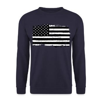 American Flag Black &White Vintage - Sweat-shirt Unisexe - marine - Devant - Alina (178cm) & Michal (187cm)