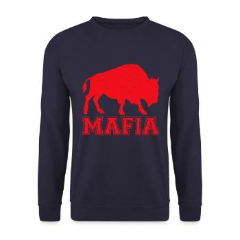 Bills Fan Mafia I - Football rétro vintage - Sweat-shirt Unisexe - marine - Devant - Alina (178cm) & Michal (187cm)