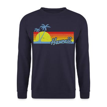 Hawaii Sunrise Vintage - Unisex Sweatshirt - navy - Front - Alina (178cm) & Michal (187cm)