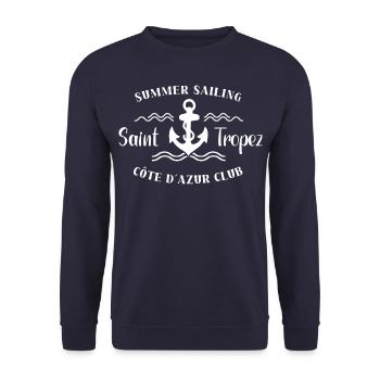 Saint Tropez Summer Sailing Club - Unisex Pullover - Navy - Vorne - Alina (178cm) & Michal (187cm)