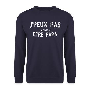 Futur papa J'peux pas je vais être PAPA - Sweat-shirt Unisexe - marine - Devant - Alina (178cm) & Michal (187cm)