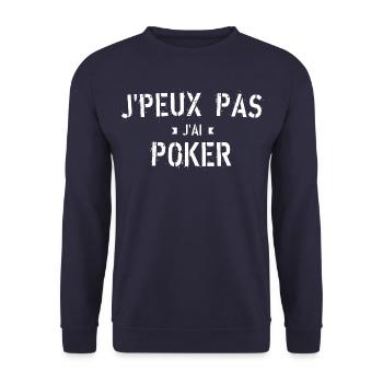 J peux pas j ai poker - Sweat-shirt Unisexe - marine - Devant - Alina (178cm) & Michal (187cm)