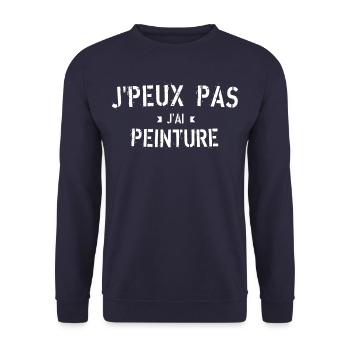J peux pas j ai peinture - Sweat-shirt Unisexe - marine - Devant - Alina (178cm) & Michal (187cm)