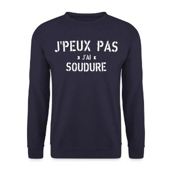 J peux pas j ai Soudure - Sweat-shirt Unisexe - marine - Devant - Alina (178cm) & Michal (187cm)