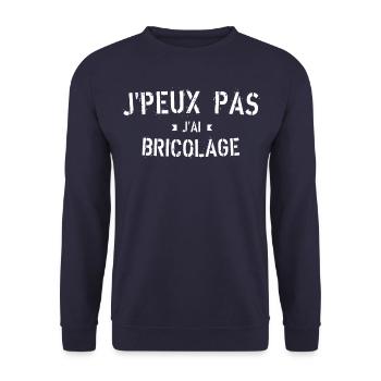 J peux pas j ai Bricolage - Sweat-shirt Unisexe - marine - Devant - Alina (178cm) & Michal (187cm)