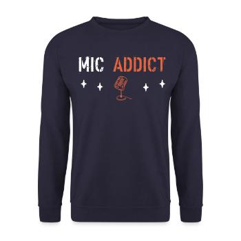 Mic addict - Unisex Sweatshirt - navy - Front - Alina (178cm) & Michal (187cm)