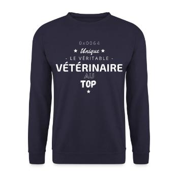 Le véritable Vétérinaire au top - Sweat-shirt Unisexe - marine - Devant - Alina (178cm) & Michal (187cm)