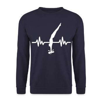 Heartbeat diver - water sports athlete - Unisex Sweatshirt - navy - Front - Alina (178cm) & Michal (187cm)
