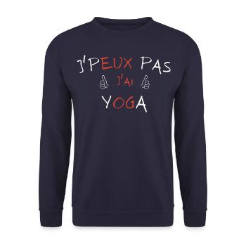 j'peux pas j'ai yoga - Sweat-shirt Unisexe - marine - Devant - Alina (178cm) & Michal (187cm)