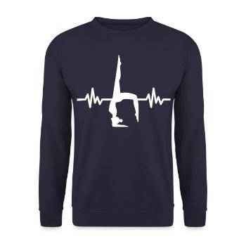 Heartbeat Gymnastics - Meditation Gymnastics Yoga - Unisex Sweatshirt - navy - Front - Alina (178cm) & Michal (187cm)