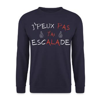 I can't I have Escalade - Unisex Sweatshirt - navy - Front - Alina (178cm) & Michal (187cm)