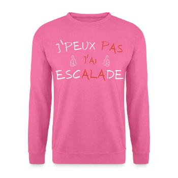 J'peux pas j'ai Escalade - Sweat-shirt Unisexe - rose - Devant