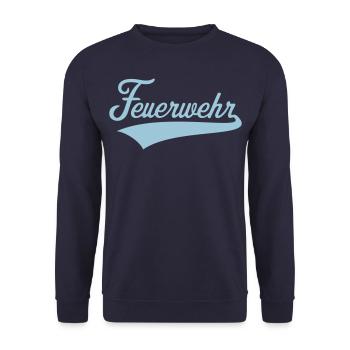 Feuerwehr (Feuerwehrmann Feuerwehrfrau / Skyblue) - Unisex Pullover - Navy - Vorne - Alina (178cm) & Michal (187cm)