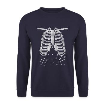 squelette - Sweat-shirt Unisexe - marine - Devant - Alina (178cm) & Michal (187cm)