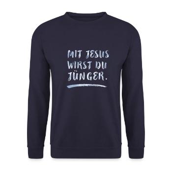 jesus jünger beten kirchentag kirche christus evan - Unisex Pullover - Navy - Vorne - Alina (178cm) & Michal (187cm)