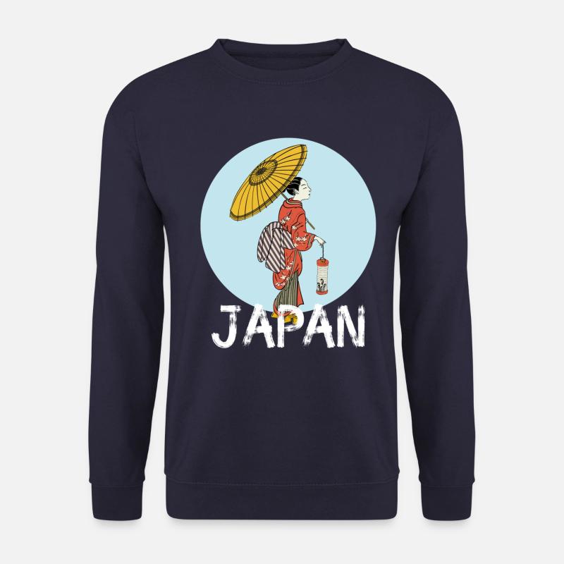 japan vintage retro geisha Kunst kimono manga cosp - Unisex Pullover - Navy