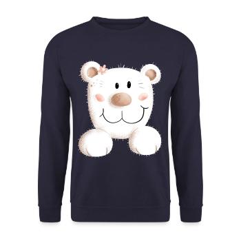Sweet Bear I Bear I Teddy I Teddy Bear Gift - Unisex Sweatshirt - navy - Front - Alina (178cm) & Michal (187cm)