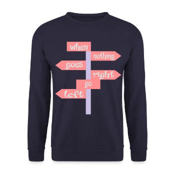 lustig - Unisex Pullover - Navy - Vorne - Alina (178cm) & Michal (187cm)
