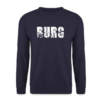 Burg - Unisex Pullover - Navy - Vorne - Alina (178cm) & Michal (187cm)