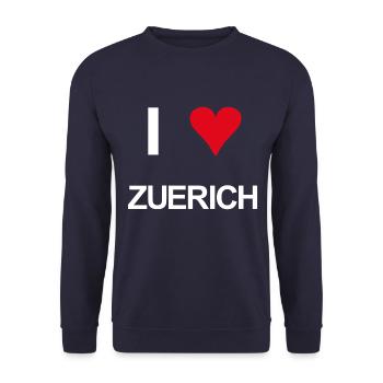 I love Zürich - Unisex Pullover - Navy - Vorne - Alina (178cm) & Michal (187cm)