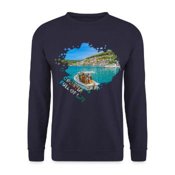 Croatie Croate Hrvatska Croatie Croates Croates Croates - Sweat-shirt Unisexe - marine - Devant - Alina (178cm) & Michal (187cm)