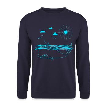 Paddeln - Unisex Pullover - Navy - Vorne - Alina (178cm) & Michal (187cm)