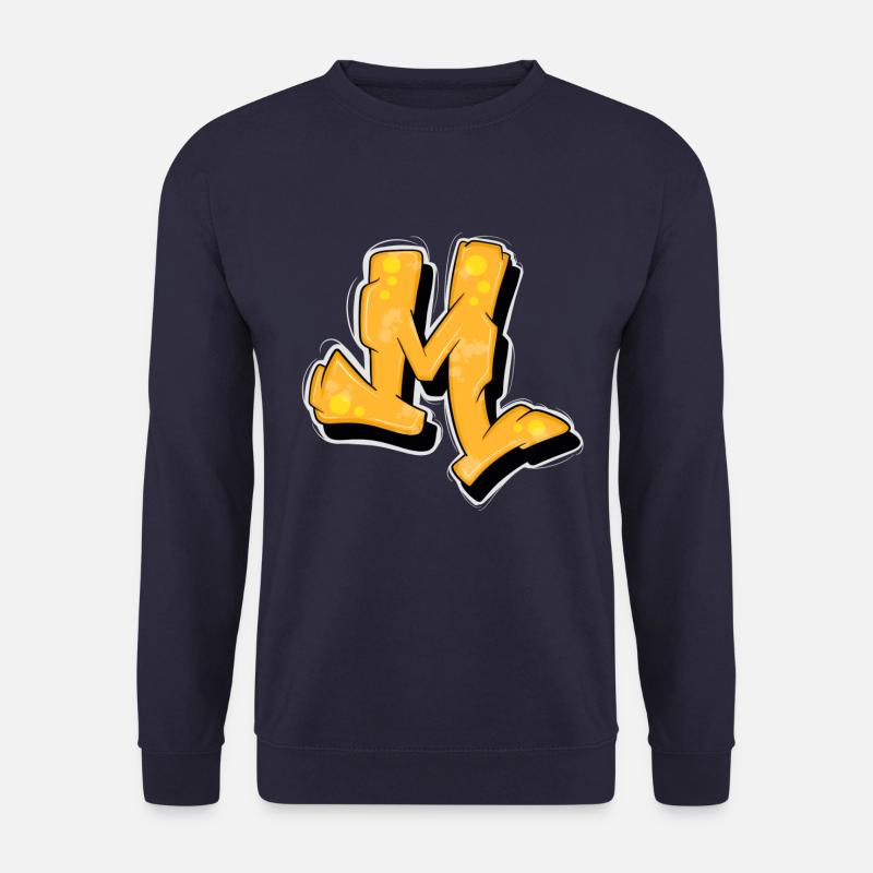 Yellow Graffiti Initials Logo. - Unisex Sweatshirt - navy