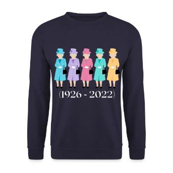 Queen Elizabeth 2 Mémoire - Sweat-shirt Unisexe - marine - Devant - Alina (178cm) & Michal (187cm)